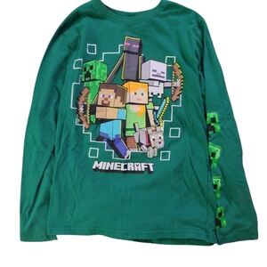 🎮Boys Size Lg 10/12 Minecraft Lomg Sleeve Shirt🎮